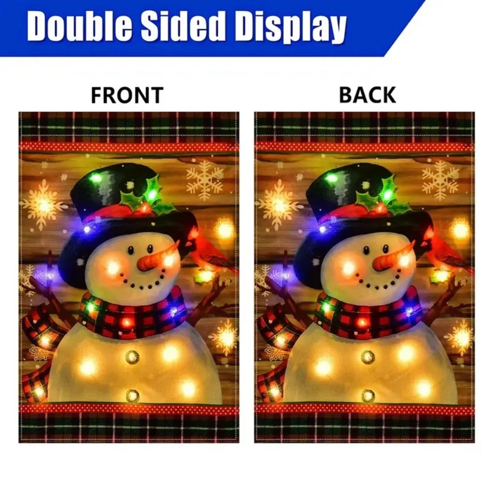 Festive Snowman Garden Flag - Picture 3 of 4